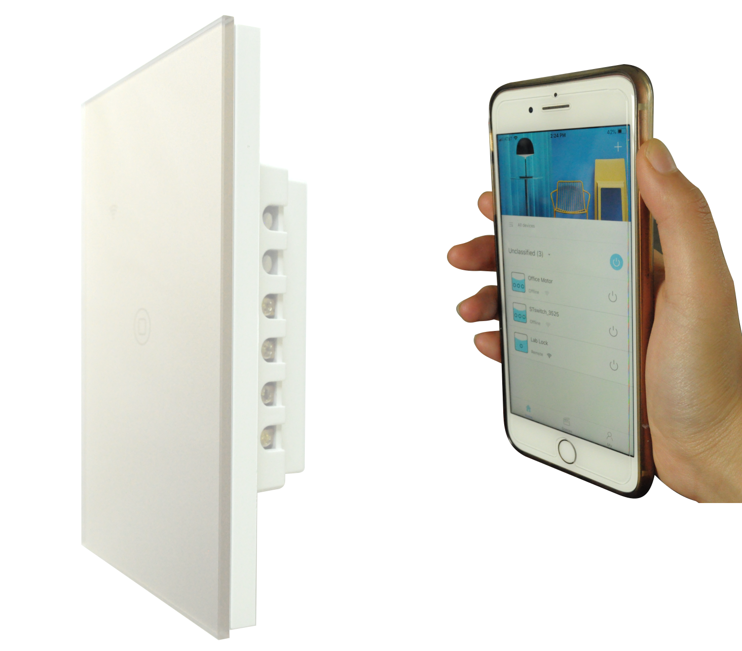 WiFi Smart 110~240V AC Light Wall Switch Work with Alexa Google (image for) WiFi Smart 110~240V AC Light Wall Switch Work with Alexa Google
